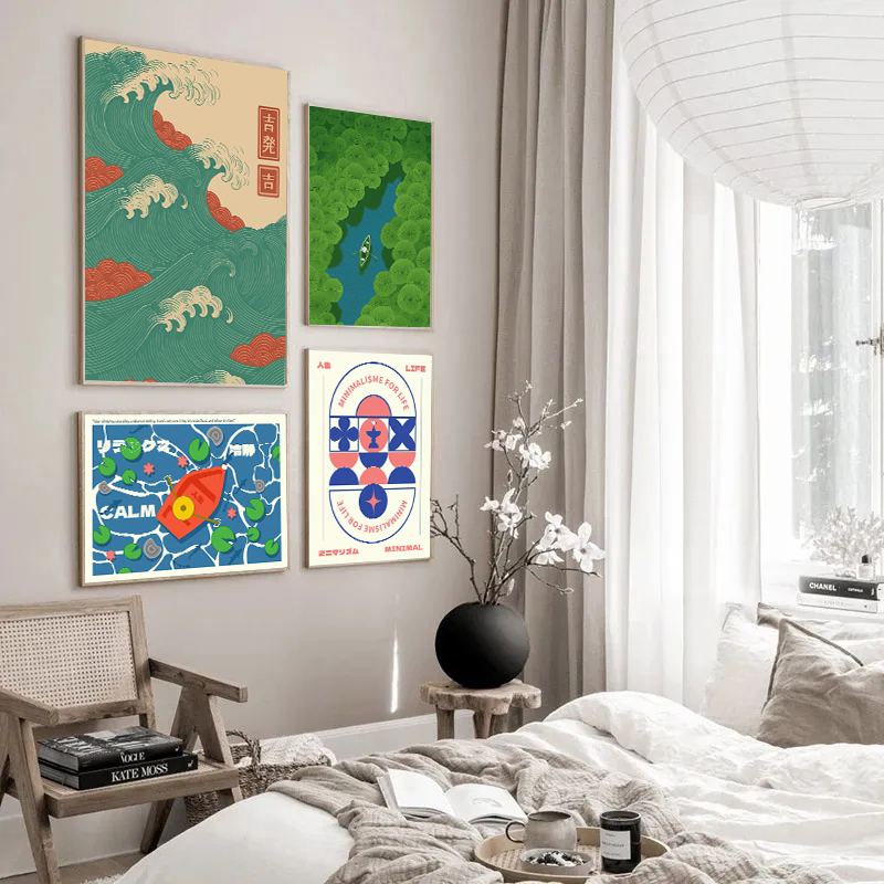 Japanese Minimalism Lifestyle - Minimalism Japanese Wave Posters Time Flow