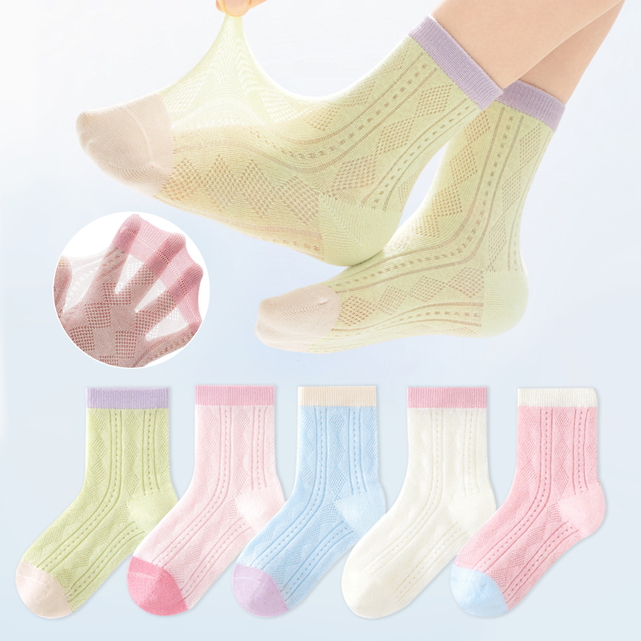 Japanese Girl Lifestyle - 5 Pairs of Children's Socks, Cartoon