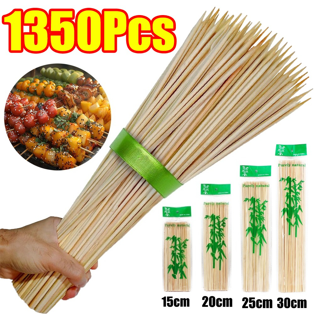 Bamboo Whisk Chasen - 90-1350Pcs BBQ Bamboo Sticks Disposable for