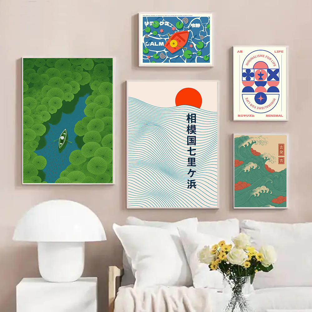 Boat Surrounded Japanese Wave  - Japanese Minimalism Lifestyle บทวิจารณ์และราคา