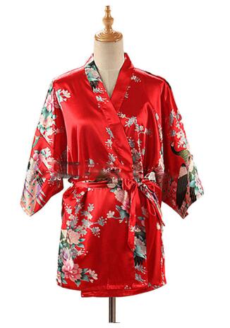 Lace Up Woman Peacock Print Ja - Kimono Yukata Cotton บทวิจารณ์และราคา