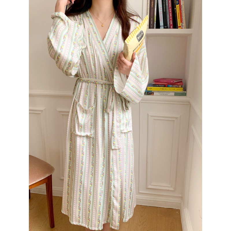 Korean Ins Kimono Robe Pajamas - Kimono Yukata Cotton บทวิจารณ์และราคา