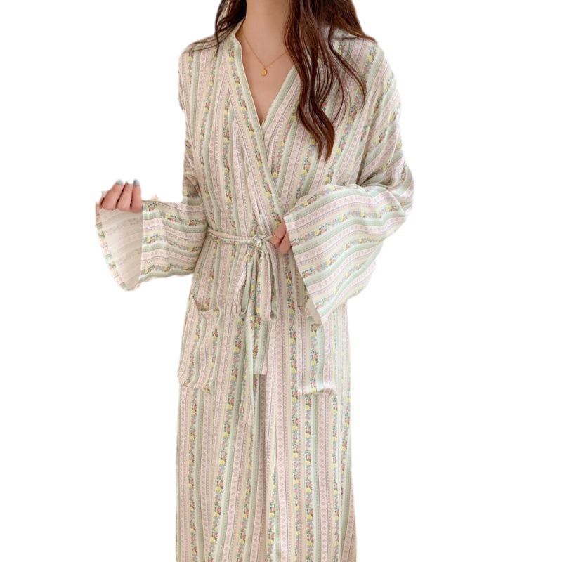 Korean Ins Kimono Robe Pajamas - Kimono Yukata Cotton บทวิจารณ์และราคา