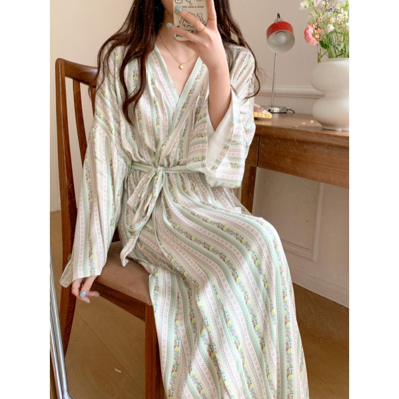 Korean Ins Kimono Robe Pajamas - Kimono Yukata Cotton บทวิจารณ์และราคา