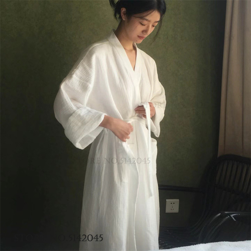 100% Cotton Gauze Couple Long  - Kimono Yukata Cotton บทวิจารณ์และราคา