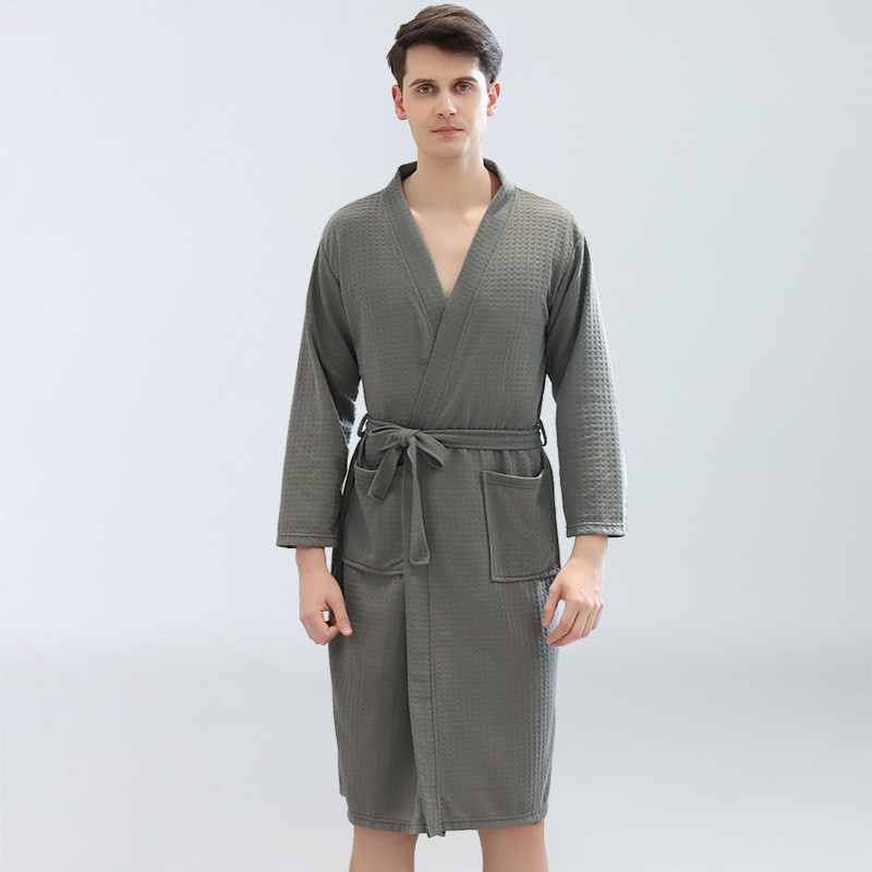 Men's Waffle Bathrobes Sauna C - Kimono Yukata Cotton บทวิจารณ์และราคา