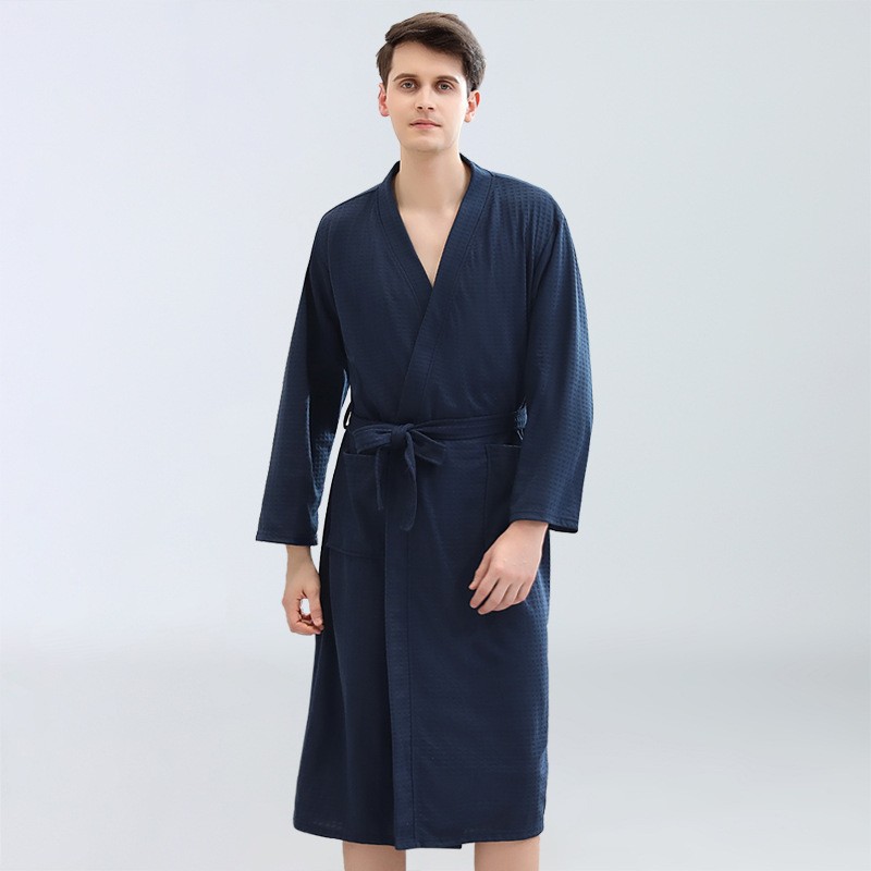 Men's Waffle Bathrobes Sauna C - Kimono Yukata Cotton บทวิจารณ์และราคา