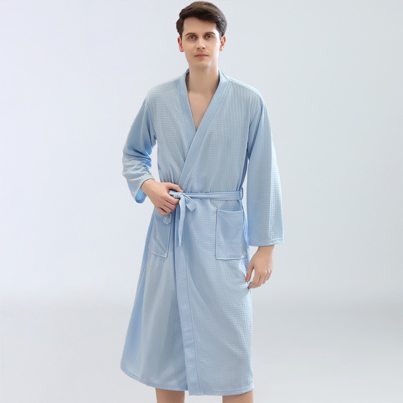 Men's Waffle Bathrobes Sauna C - Kimono Yukata Cotton บทวิจารณ์และราคา