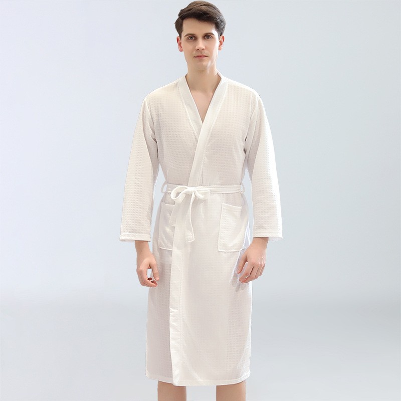 Men's Waffle Bathrobes Sauna C - Kimono Yukata Cotton บทวิจารณ์และราคา