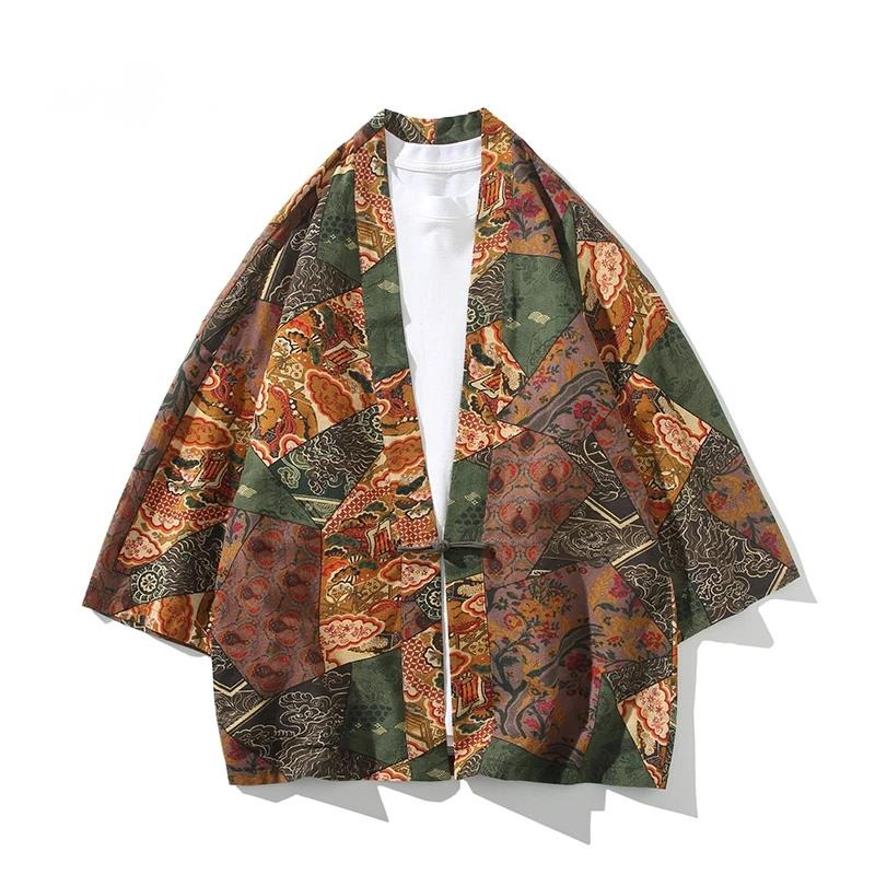 Ethnic Style Print Yukata Men  - Kimono Yukata Cotton บทวิจารณ์และราคา