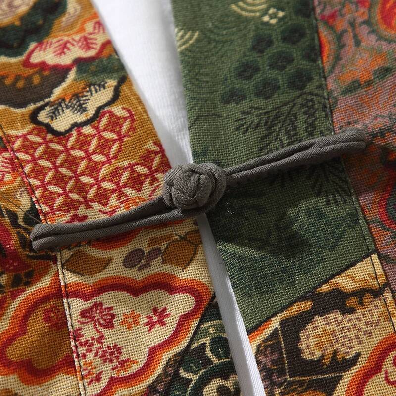 Ethnic Style Print Yukata Men  - Kimono Yukata Cotton บทวิจารณ์และราคา